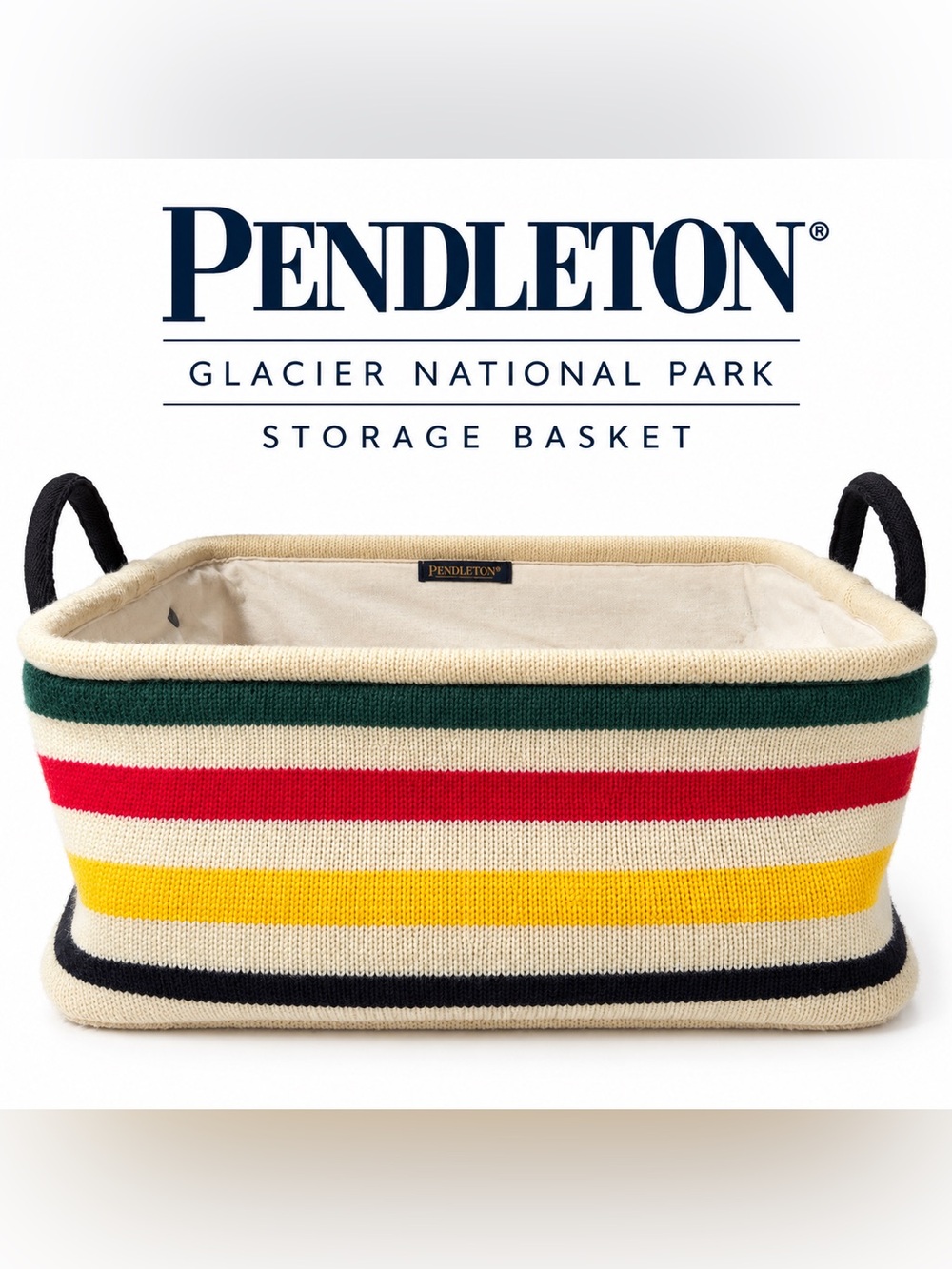 Pendleton Glacier National Park Stripe Knit Storage Basket